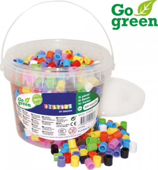 Zažehľovacie koráliky PLAYBOX Go Green XL vedro 900 ks