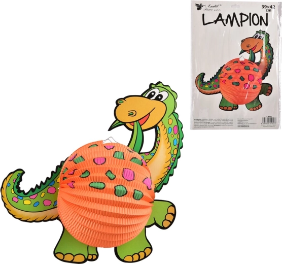 Papierový lampión dinosaurus oranžový 39 × 42 cm