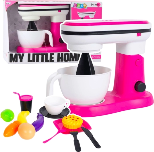 Detský kuchynský mixér MY LITTLE HOME s funkciou miešania – ružová sada s doplnkami