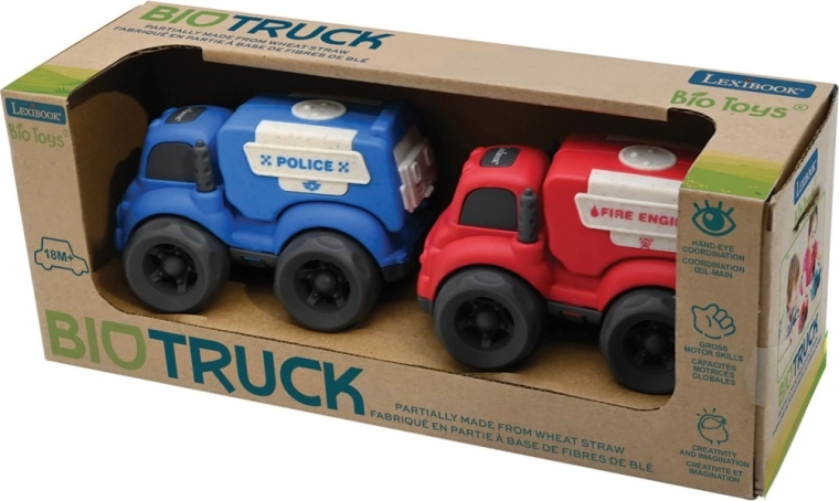 Lexibook sada policajného a hasičského auta z bioplastu 10 cm