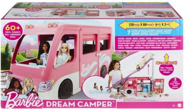 Barbie Dream Camper – kempingové vozidlo so šmýkačkou a viac než 60 doplnkami