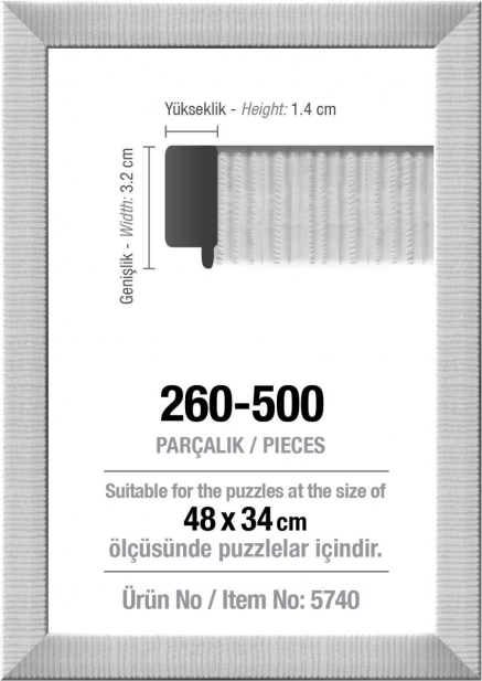 Rám na puzzle 48 × 34 cm biely