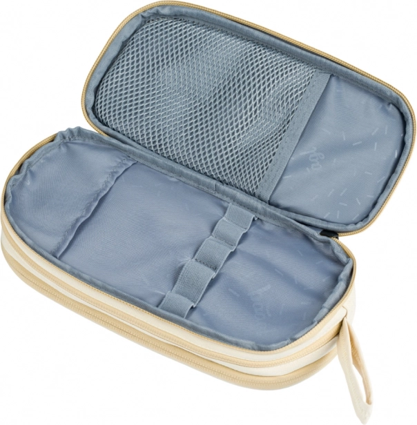 Študentské puzdro s 3 priehradkami a zipsami YKK