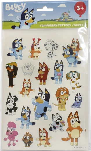Bluey zmývateľné detské tetovania – sada 40 kusov