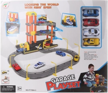 Dvojpodlažná plastová garáž s autíčkami