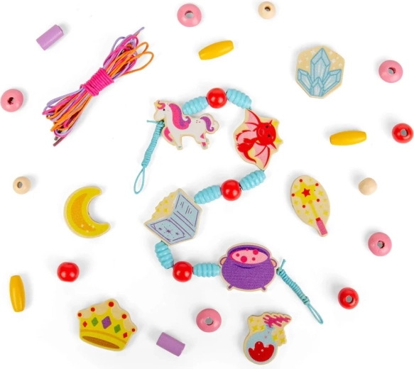 Bigjigs Toys sada drevených korálok Mystical Magic