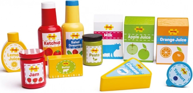 Bigjigs drevená sada potravín, 11 ks