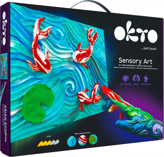 Výtvarná sada OKTO SENSOTY ART Koi kapry 30 × 40 cm