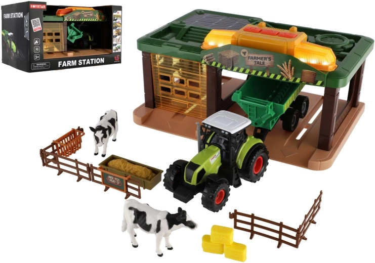 Farma s traktorom, garážou a doplnkami
