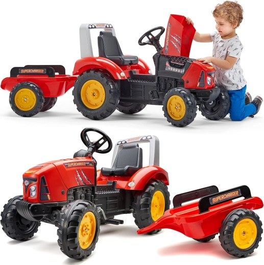 šľapací traktor s prívesom Red Supercharger od 3 rokov