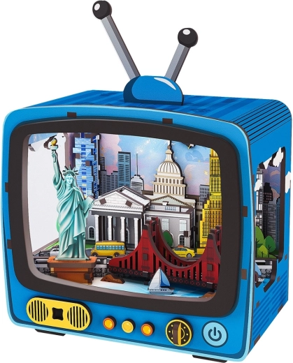 2Kids Toys 3D drevená skladačka retro TV New York