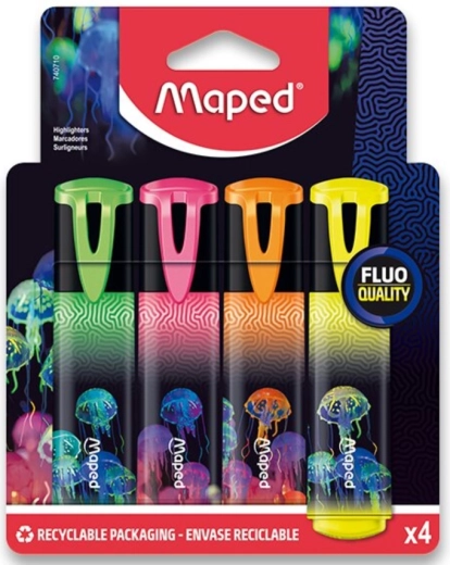 Zvýrazňovače Maped Deepsea Paradise, sada 4 ks