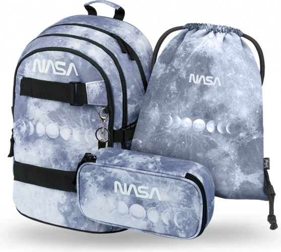 Baagl školský set NASA Grey – batoh, peračník a vrecko
