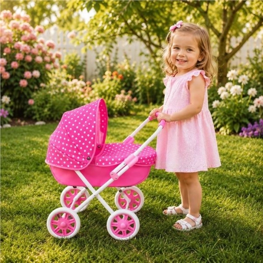 Detský kočík pre bábiky New Baby Anička ružový
