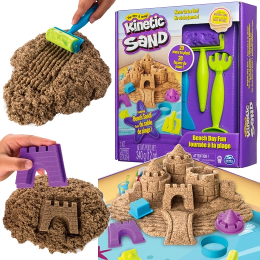 Kinetic Sand plážový deň – sada s hradom a doplnkami