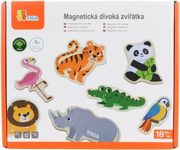 Drevené magnetky divoké zvieratá Viga