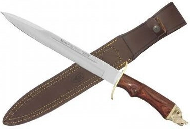 Muela Alcaraz lovecký nôž s parohovou rukoväťou a koženým puzdrom, 26 cm