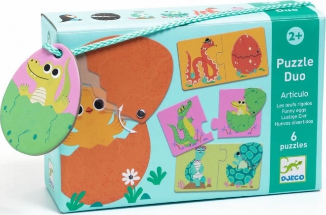 Djeco duo puzzle – veselé vajíčka