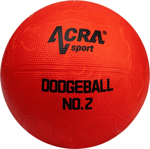 Acra gumová lopta na vybíjanú Rubber Dodgeball červená, veľkosť 2