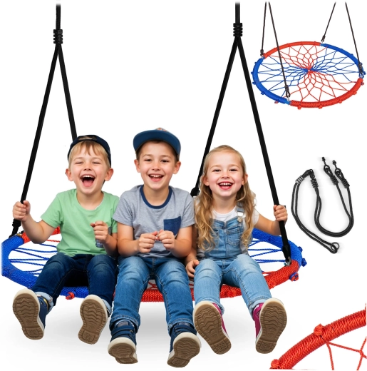 Závesná hojdačka hniezdo Swingo 95 cm modro-červená Neo-Sport