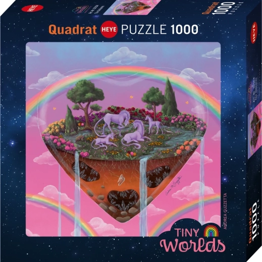 Heye štvorcové puzzle Tiny Worlds: Jednorožce 1000 dielikov