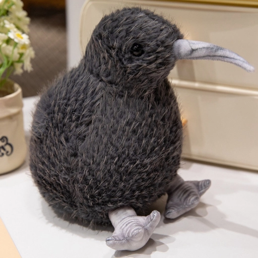 plyšový vták kiwi čierny 17 cm