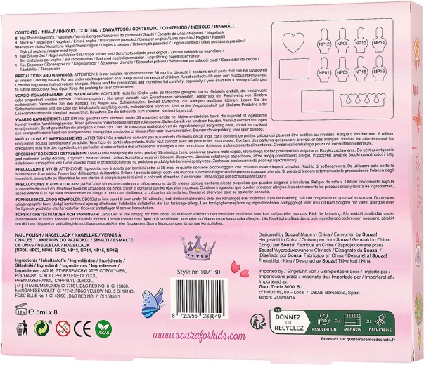 Souza! detská sada lakov na nechty pre princezné