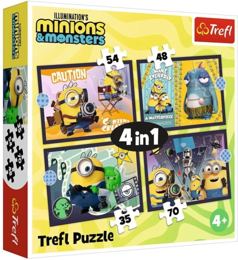 Puzzle 4 v 1 Nové dobrodružstvo Mimoňov