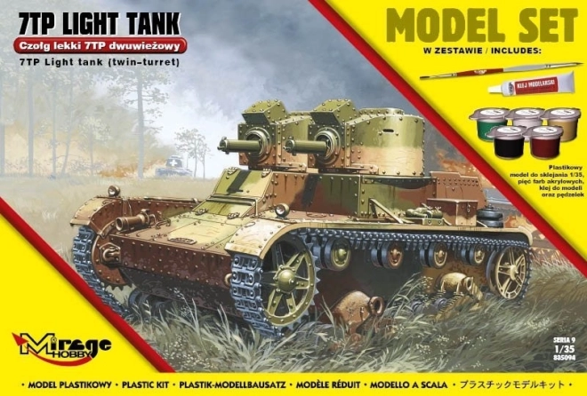7TP poľský ľahký tank dvojvežový stavebnica 1:35