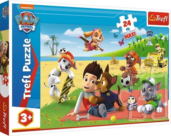 Puzzle Trefl PAW PATROL Maxi 24 dielikov – Zábava na deke