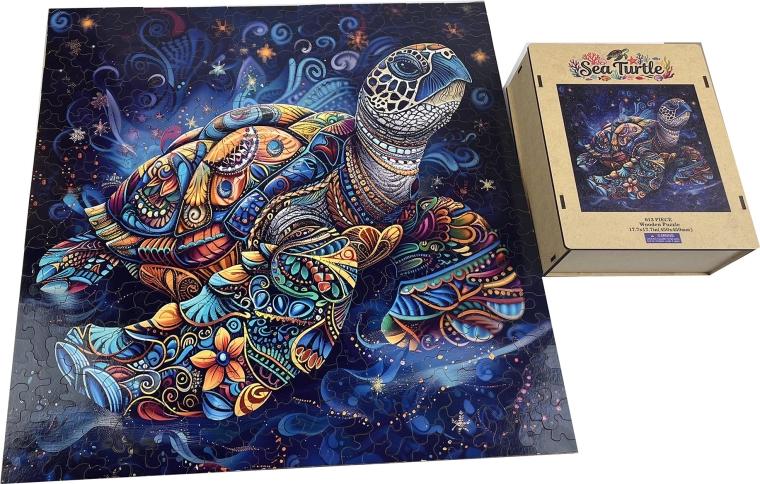 Drevené puzzle morská korytnačka