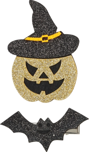 Souza! sponky do vlasov Willa – halloweenska tekvica a netopier (2 ks)