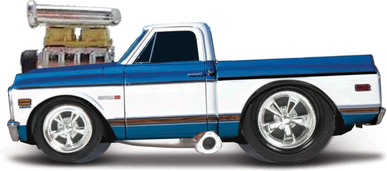 Maisto Muscle Machines Chevrolet C10 Pickup 1972 modro-biely 1:64