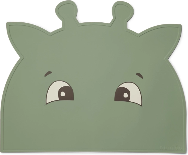NuuRoo Albert silikónové prestieranie Giraffe Dusty Green