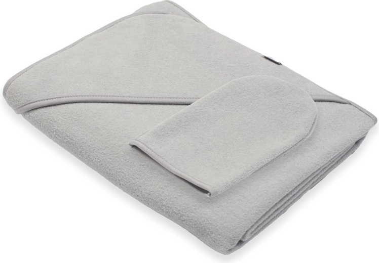 Detská froté osuška s kapucňou NEW BABY Basic 100 × 100 cm, sivá