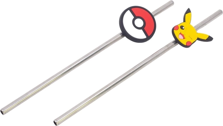 Stor sada nerezových slamiek Pokémon metal meltdown (2 ks)