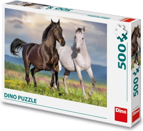Puzzle kone v behu 500 dielikov