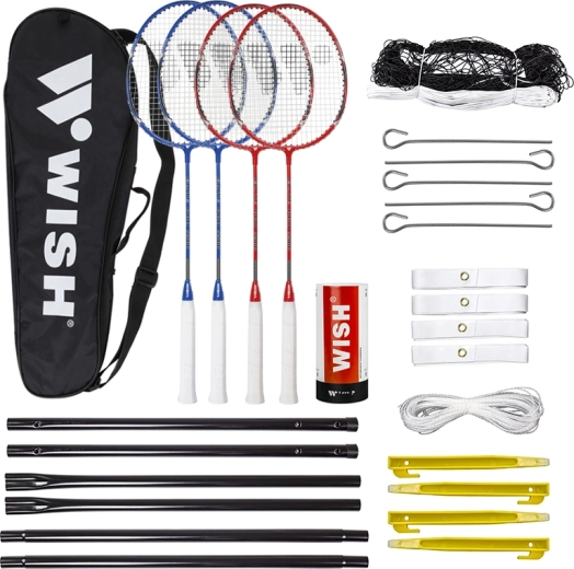 Súprava na badminton WISH ALUMTEC 5566 červeno‑modrá