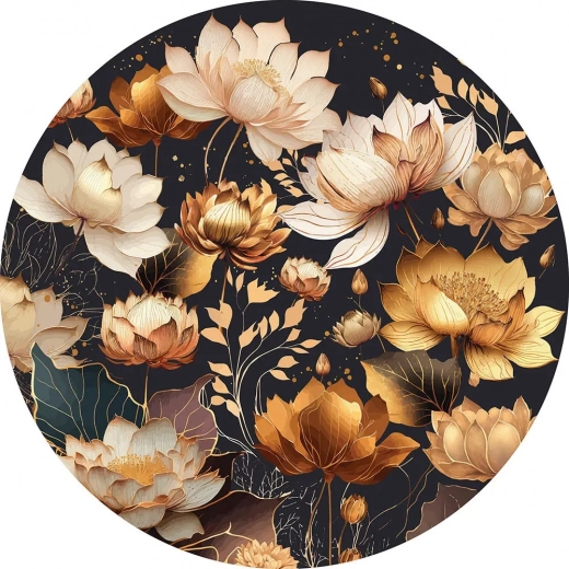 Okrúhle puzzle Flowers: Zlaté kvety 500 dielikov