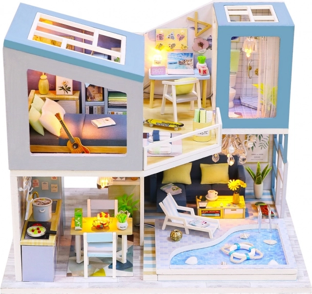 2Kids Toys miniatúra domčeka vila – Modrá