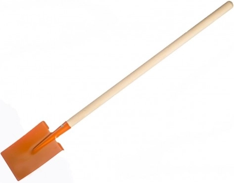 Teddies detský rýľ s drevenou násadou, rovný – Oranžový