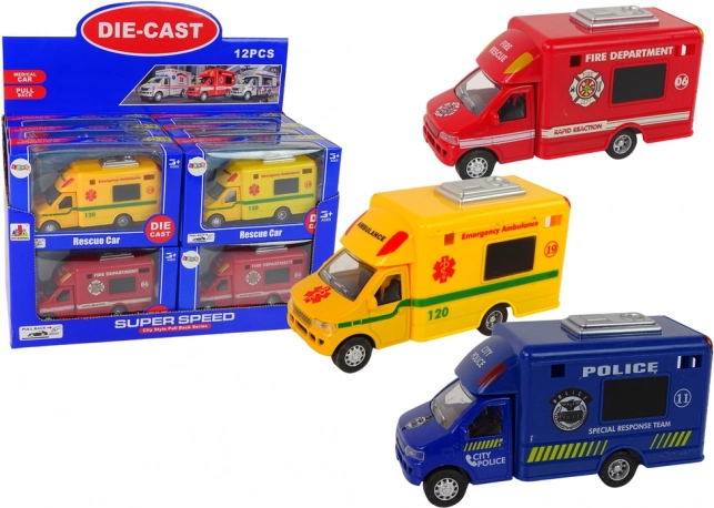 Záchranné vozidlá s frikčným pohonom - Polícia, Hasiči, Ambulancia