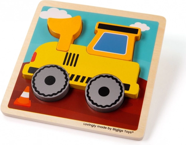 Vkladacie puzzle bager od Bigjigs Toys