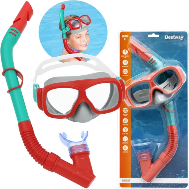Bestway Hydro Swim detský set na šnorchlovanie 7+ – Červená