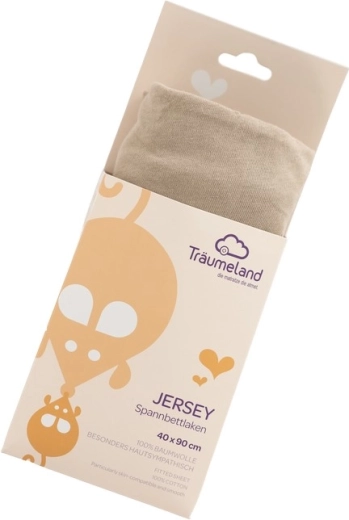 Träumeland jersey napínacia plachta 40 × 90 cm taupe