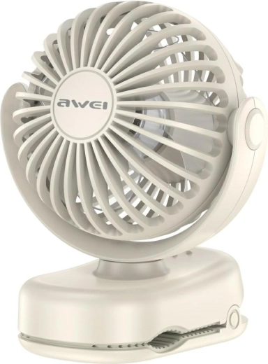 Awei F45 mini stolový ventilátor s klipom, biely