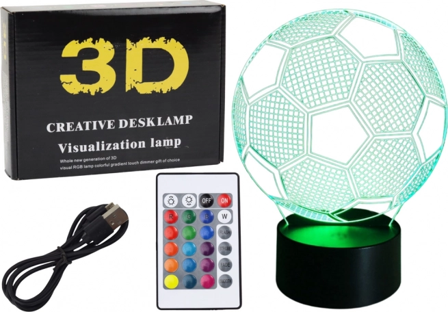 Bezdrôtová 3D LED Lampička s Futbalovou Statuetkou