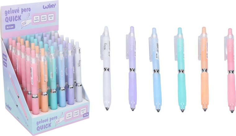 Gélové pero Quick 0,5 mm – modrá náplň