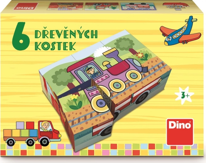 Dino obrázkové kocky Dopravné prostriedky, 6 kociek