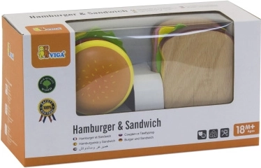 Drevená Sada Hračiek Hamburger a Sendvič VIGA